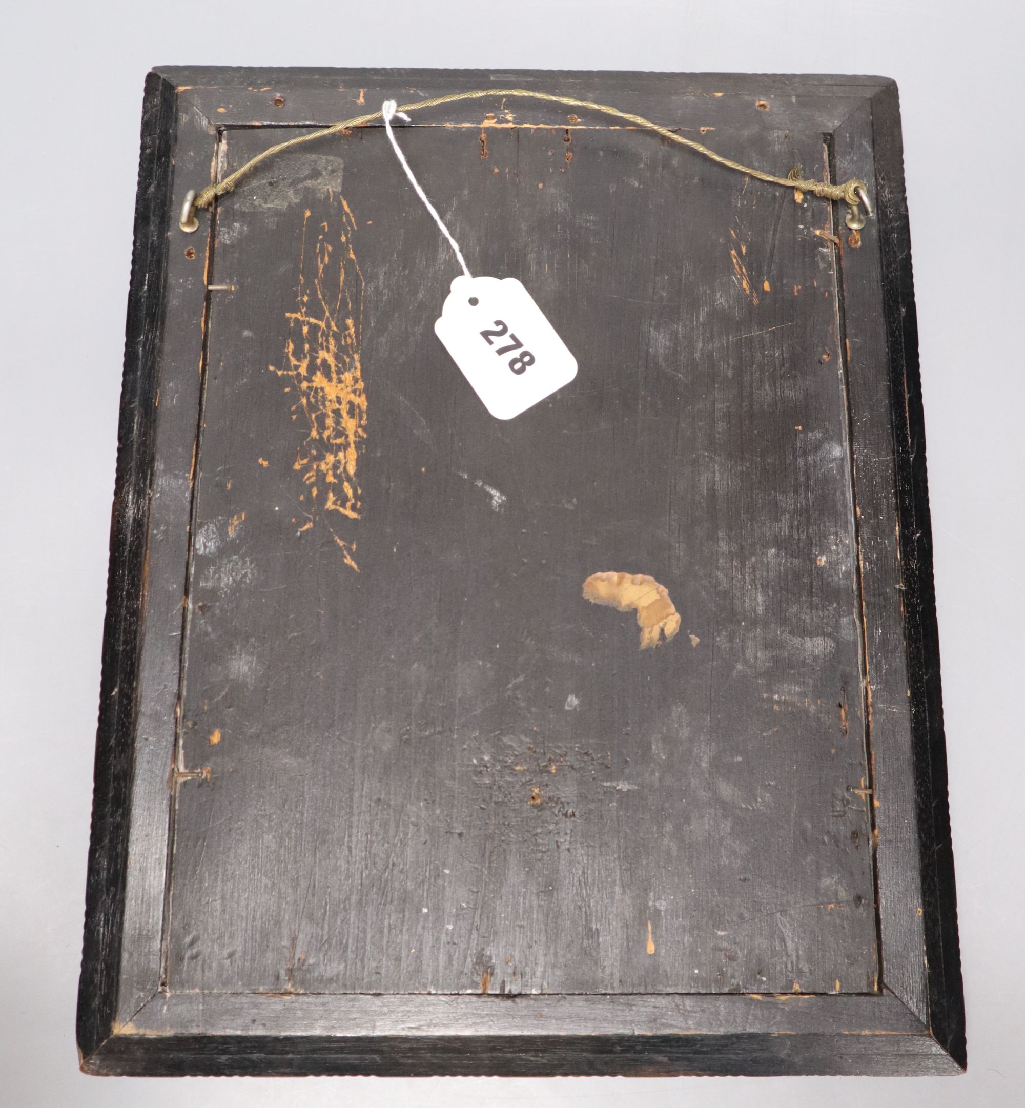 A 19th century French electrotype plaque, depicting a medieval battle scene, indistinctly signed, width 22cm height 29cm